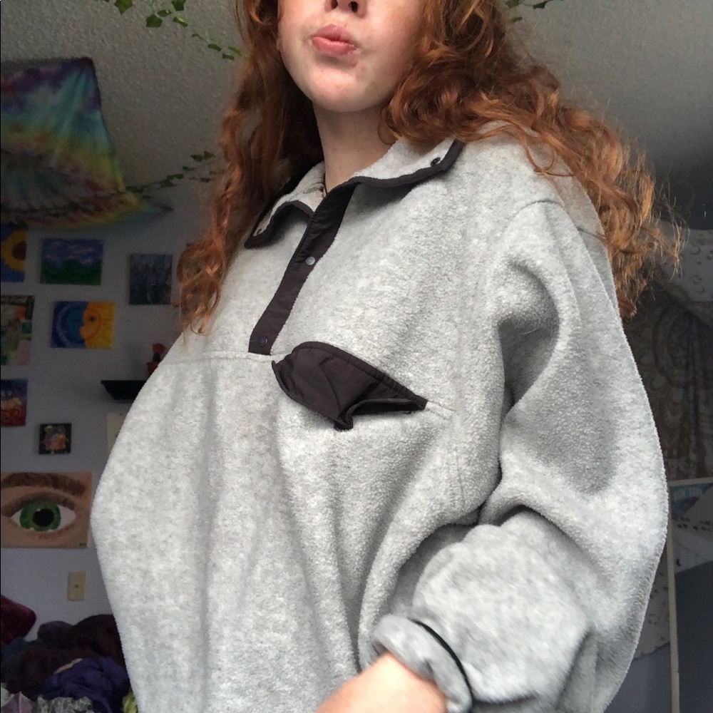 Quarter button fleece jacket